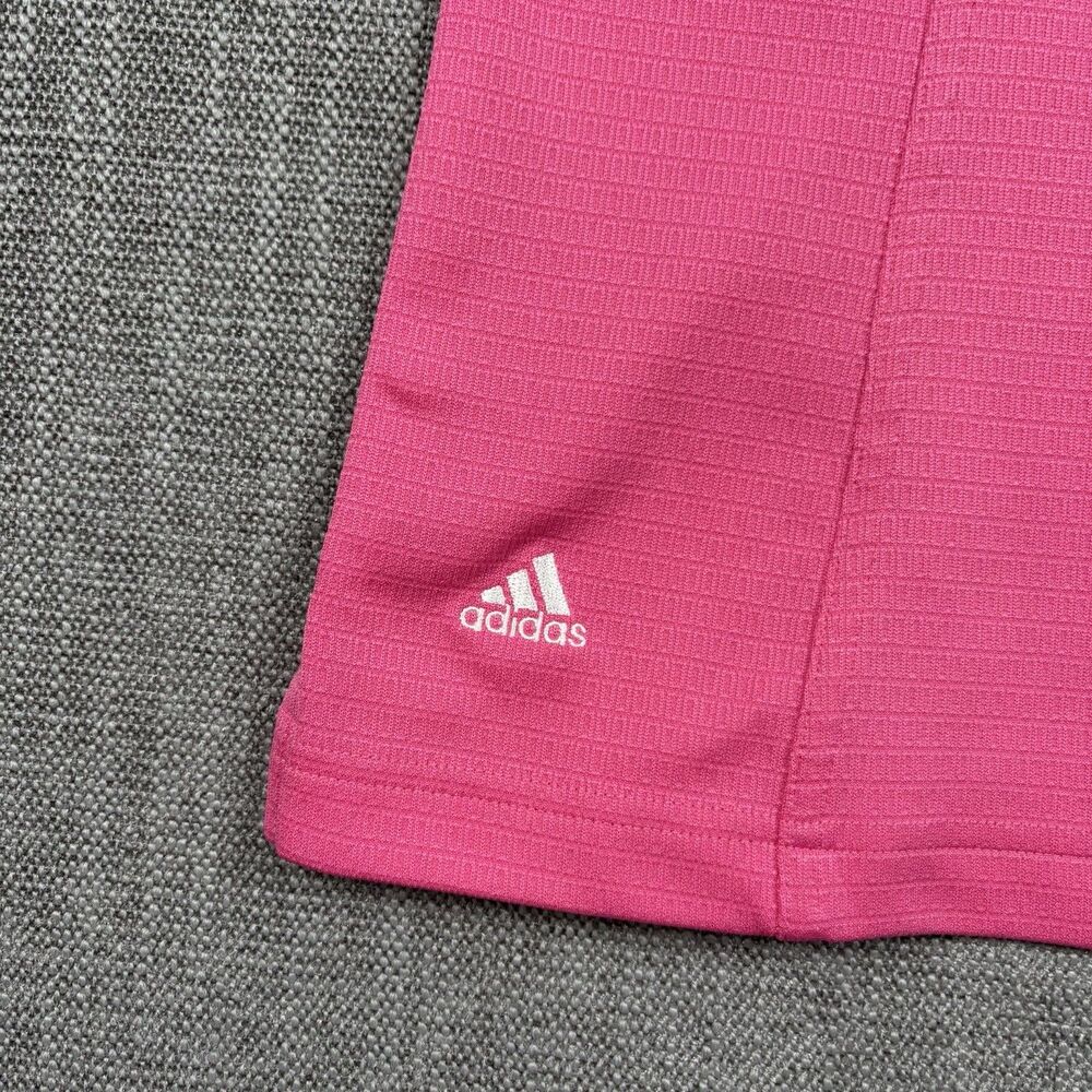 Adidas Golf Pink Performance Polo Shirt Women L Short Sleeve Athletic Golf Top - Picture 5 of 9
